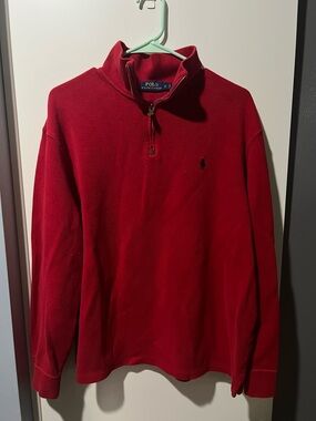 Ralph Lauren Red Half-Zip Pullover Sweater